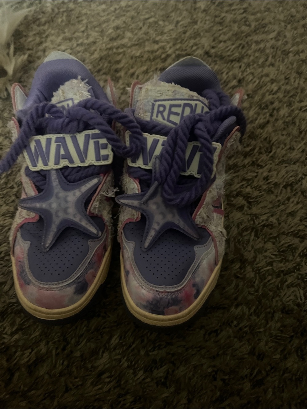 Repusen Wave Purple Sneakers Womens Size 39 American Retro Street Purple EUC 814